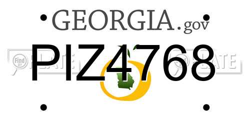 PIZ4768 Georgia License Plate