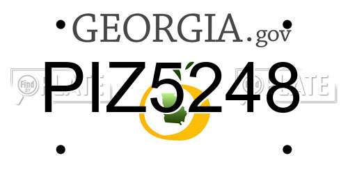 PIZ5248 Georgia License Plate