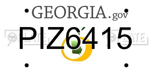 PIZ6415 Georgia License Plate