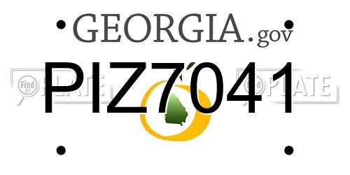 PIZ7041 Georgia License Plate