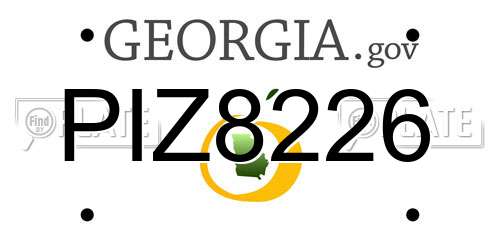 PIZ8226 Georgia License Plate