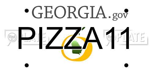 PIZZA11 Georgia License Plate