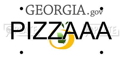 PIZZAAA Georgia License Plate