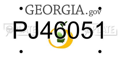 PJ46051 Georgia License Plate
