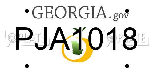 PJA1018 Georgia License Plate