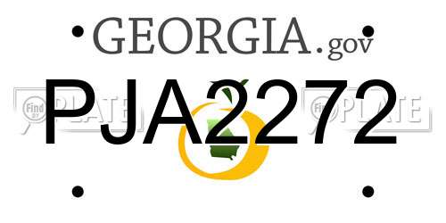 PJA2272 Georgia License Plate