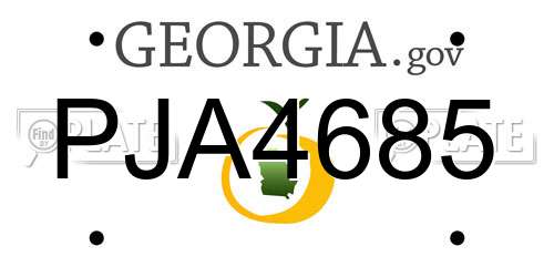 PJA4685 Georgia License Plate