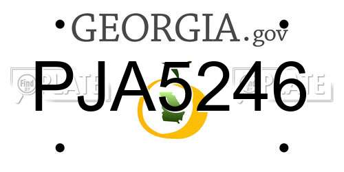 PJA5246 Georgia License Plate