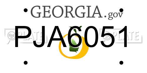 PJA6051 Georgia License Plate