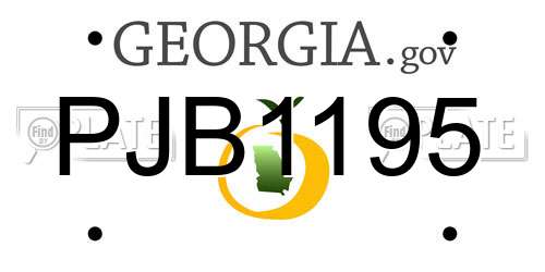 PJB1195 Georgia License Plate