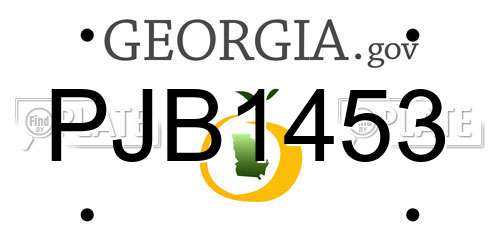 PJB1453 Georgia License Plate