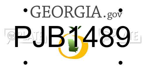 PJB1489 Georgia License Plate