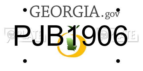 PJB1906 Georgia License Plate
