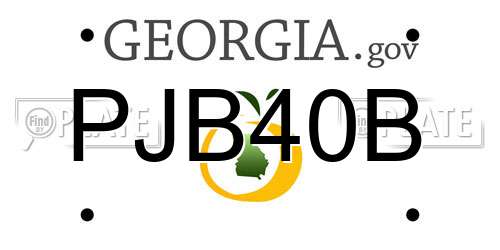 PJB40B Georgia License Plate