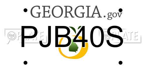 PJB40S Georgia License Plate