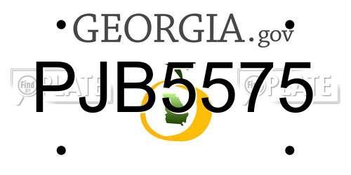 PJB5575 Georgia License Plate