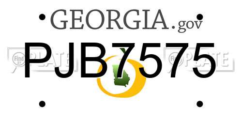 PJB7575 Georgia License Plate