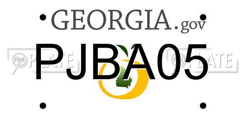 PJBA05 Georgia License Plate