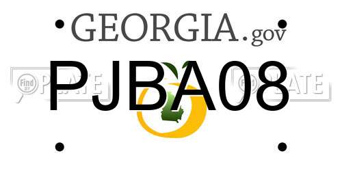 PJBA08 Georgia License Plate