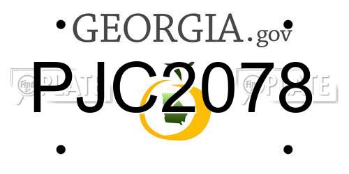 PJC2078 Georgia License Plate