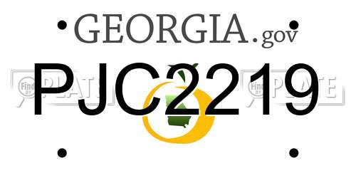 PJC2219 Georgia License Plate