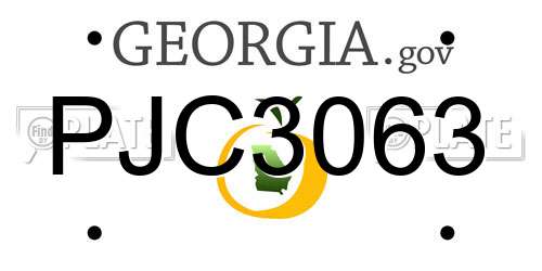 PJC3063 Georgia License Plate