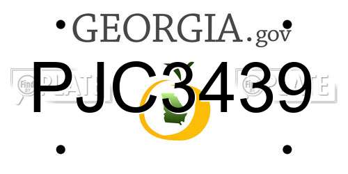 PJC3439 Georgia License Plate