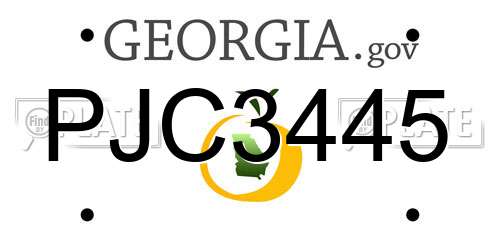 PJC3445 Georgia License Plate