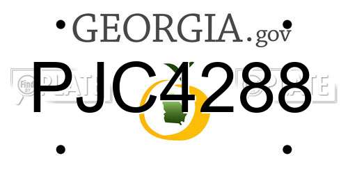 PJC4288 Georgia License Plate
