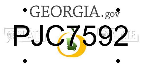 PJC7592 Georgia License Plate