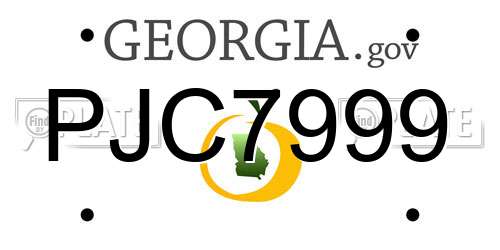 PJC7999 Georgia License Plate
