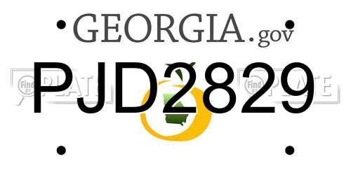 PJD2829 Georgia License Plate