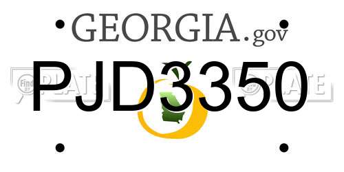 PJD3350 Georgia License Plate