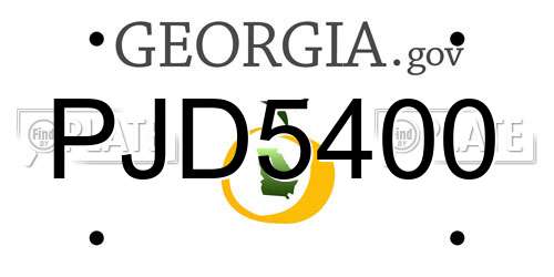 PJD5400 Georgia License Plate