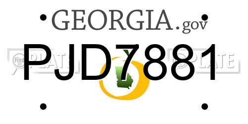 PJD7881 Georgia License Plate