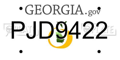 PJD9422 Georgia License Plate