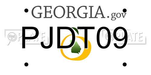 PJDT09 Georgia License Plate