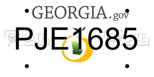 PJE1685 Georgia License Plate