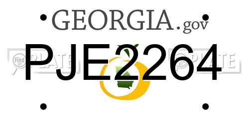 PJE2264 Georgia License Plate