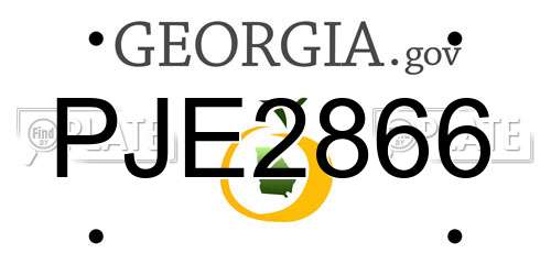 PJE2866 Georgia License Plate
