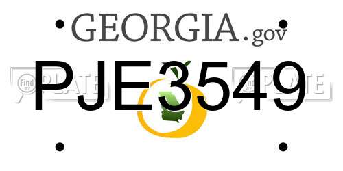 PJE3549 Georgia License Plate