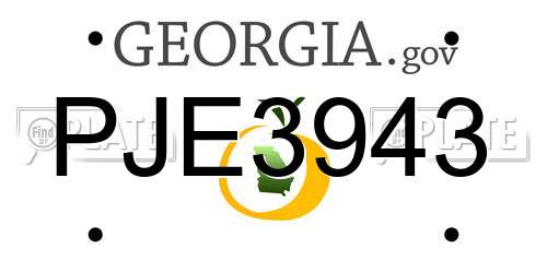 PJE3943 Georgia License Plate