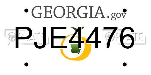 PJE4476 Georgia License Plate