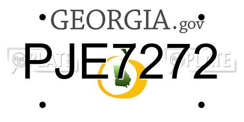 PJE7272 Georgia License Plate