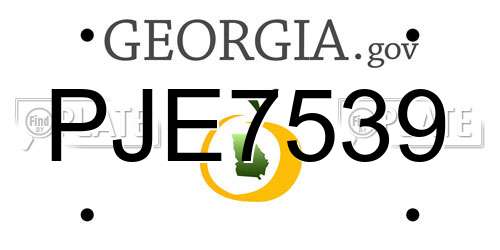 PJE7539 Georgia License Plate
