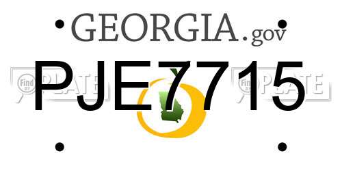 PJE7715 Georgia License Plate