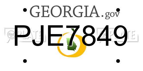 PJE7849 Georgia License Plate