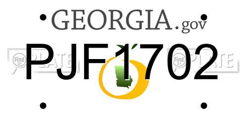 PJF1702 Georgia License Plate