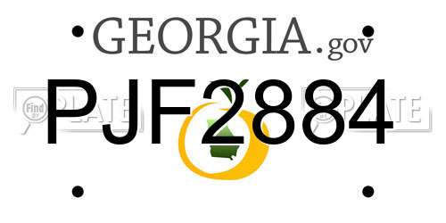 PJF2884 Georgia License Plate