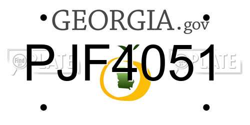 PJF4051 Georgia License Plate